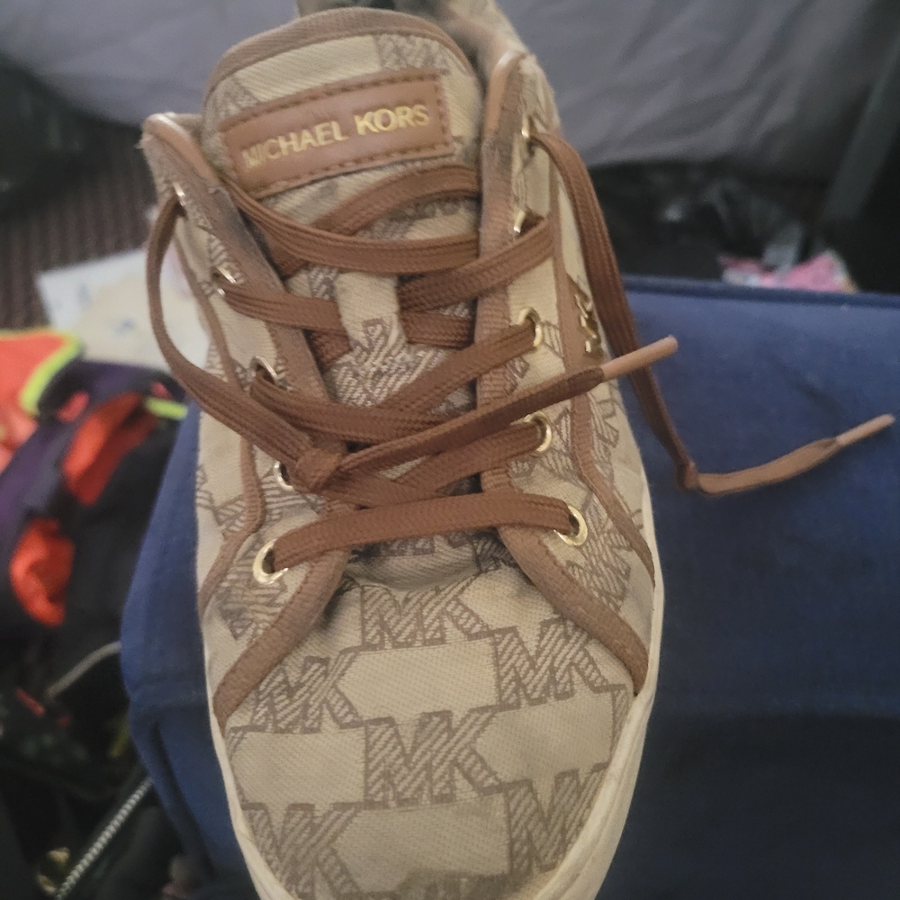 Michael Kors Beige Monogram Sneakers